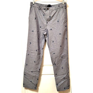 IZOD Blue Marlin Mens Pants Straight Leg Chino 34x34 Beach Life